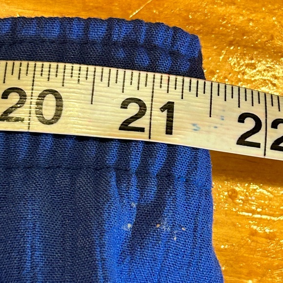 1X CM Shapes blue Calcutta Crinkle wide leg pull on pants with pockets - Picture 10 of 12